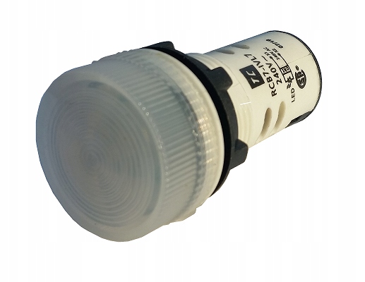 Lampka LED biała 230V kontrolka sterownicza 22mm