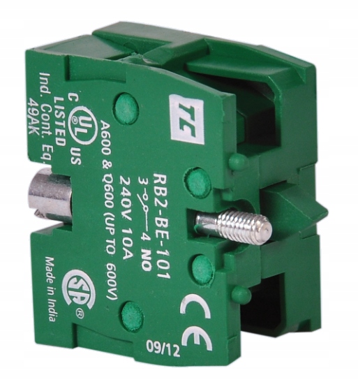 Przełącznik dwupozycyjny podświetlany czerwony 230V + NO metal 22