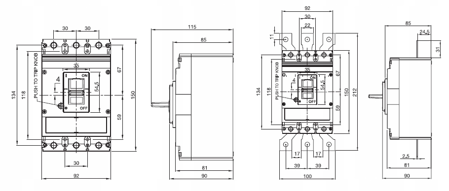 Wyłącznik kompaktowy mocy 125A C&S Electric